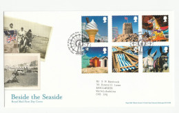 SEASIDE FDC  Ice Cream, Chocolate Sandcastle Donkey Flag Deckchairs Etc  Stamps  GB 2007 Cover Food Horse - 2001-2010 Em. Décimales