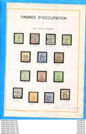 ALSACE LORRAINE -1870-71- Série Complète-N1à 14 10 Oblitérés -4 Neufs  Sans Gomme-présentés Recto Verso Voir Descriptlf - Used Stamps