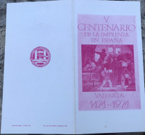 V Centenario De La Imprenta En Espana 1474-1974 - Feuillets Souvenir