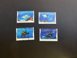 21-4-2024 (stamp) Australia Cocos Keeling Island (ued) 4 Manta Ray Stamps - Fish - Islas Cocos (Keeling)