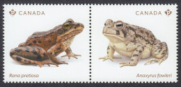 Canada 2024, Endangered Animal, Reptile, Frog, Pond, Leaf,  2v Setenant MNH(**) - Ungebraucht