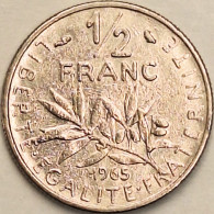 France - 1/2 Franc 1965 Large Legends, KM# 931.1 (#4284) - 1/2 Franc