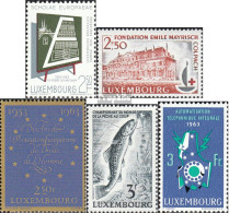 Luxemburg 666,678,679,682,683 (kompl.Ausg.) Postfrisch 1963 Schule, Rotes Kreuz, U.a. - Neufs
