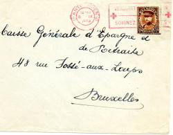 BELGIQUE.1933."SOIGNEZ VOS DENTS". FLAMME BILINGUE.  THEMES:SANTE.CROIX-ROUGE - Targhette