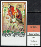 COB 1674 - ND B. De F.-  Cote: 12,50 € - 60 E Anniversaire De L'Internationale Sportive Ouvrière - 1973. - 1961-1980