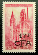 1957 REUNION CATHEDRALE DE ROUEN  SURCHARGE CFA - NEUF** - Unused Stamps