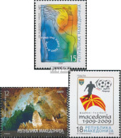 Makedonien 497,507,514 (kompl.Ausg.) Postfrisch 2009 Brustkrebs, Naturschutz, Fußball - Macedonia