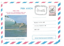 IP 76 - 084 AIRPLANE On AIRPORT Bucuresti Otopeni, Special Cancellation - Stationery - Used - 1976 - Covers & Documents
