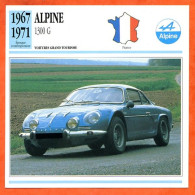 ALPINE 1300 G 1967  Voiture Grand Tourisme France Fiche Technique Automobile - Autos