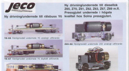 Catalogue JECO AB 2011 Ni Driving Rälsbuss Y6  Infoblatt HO 1/87    - En Suédois - Unclassified