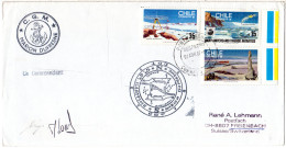 Chile Antarktis 1987, 3 Polarmarken Auf Marion Dufresne Brief M. Unterschrift - Andere & Zonder Classificatie