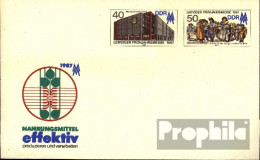 DDR U6 Amtlicher Umschlag Gebraucht 1987 Leipziger Messe - Briefomslagen - Gebruikt