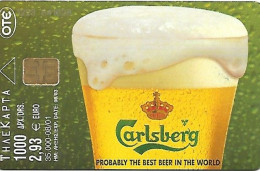Greece: OTE 08/01 Carlsberg Beer - Grèce