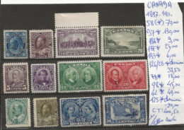 TIMBRES DU CANADA NEUF/* / (*)DE 1897 A 1911 Nr VOIR SUR PAPIER AVEC TIMBRES COTE 400.50  € - Unused Stamps