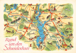 AK Landkarte Rund Um Den Schwielochsee, Friedland, Lieberose, Kossenblatt - Schwielowsee