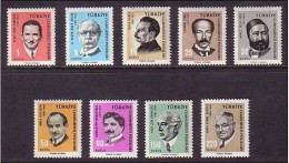 1966 TURKEY " CULTURAL CELEBRITIES FAMOUS PEOPLE " MNH - Ungebraucht