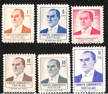 1961 TURKEY " Ordinary Postage Stamps Atatürk " MNH - Ungebraucht