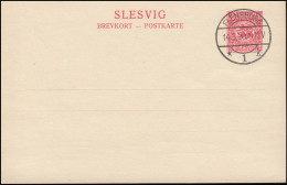 Schleswig Postkarte P 2 SLESVIG 10 Pf. Gefälligkeitsstempel FLENSBURG 14.3.20 - Schleswig