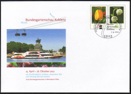 U 41 Blumen 10+45 Cent Bundesgartenschau Koblenz, EV-O Bonn 7.4.11 - Buste - Nuovi