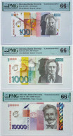 •Q-B• SLOVENIA 100 , 1000, 10000 TOLARJEV 2001 • P 25-26-27 • 00493 • PMG 66 UNC - Slovénie