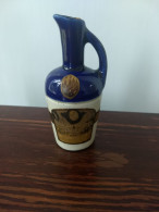 Vintage Mini Liqueur Jug, "Curacao Orange Dolfi", 1/16 Pint Size, Cobalt Blue And Stoneware, France, 1950's - Spirituosen