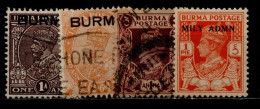 Birmanie Lot De 4 Timbres Différents Oblitérés Neuf Avec Charnière - Burma (...-1947)