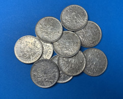 Lot De 10 Pièces De 5 Francs Semeuse En Argent - 5 Francs