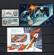 USSR Russia 1979/1980 Space, Ships, Aleksej Leonov, Interkosmos, 2 Stamps + 2 S/s MNH - UdSSR