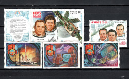 USSR Russia 1981 Space, Saljut 6, Soyuz T-3, Interkosmos 6 Stamps MNH - Russia & USSR