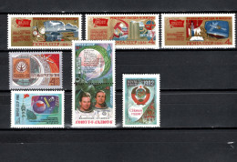 USSR Russia 1981 Space, Communist Party Congress, SWJAS '81, Ekran Satellite, Saljut 6, New Year 8 Stamps MNH - UdSSR