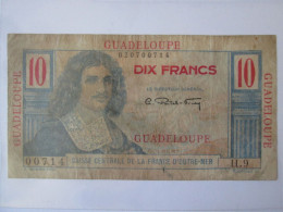 Rare! Guadeloupe 10 Francs 1947 Banknote See Pictures - Non Classificati