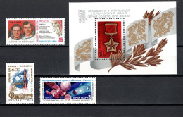 USSR Russia 1984 Space, Saljut 7, Medal, Rocket, Venus-Halley Project 3 Stamps + S/s MNH - UdSSR