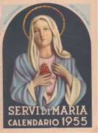 Calendarietto - Madonna Delle Lacrime - Servi Di Maria - Anno 1955 - Petit Format : 1941-60