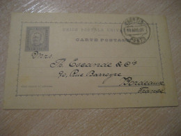PORTO Ship Brokers 1895 To Bordeaux France Cancel UPU Carte Postale Postal Stationery Card PORTUGAL - Lettres & Documents