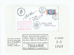 15e Expédition Terre Adélie - Courrier De Retour - M/S THALA DAN - 3/5/1965 - TB - Covers & Documents