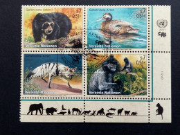UNO WIEN MI-NR 327-330 GESTEMPELT(USED) GEFÄHRDETE TIERE 2001 BRILLENBÄR ENTE WOLF - Used Stamps