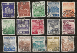 Japon 1937-1940 N° Y&T : 262 à 276 Obl. - Used Stamps