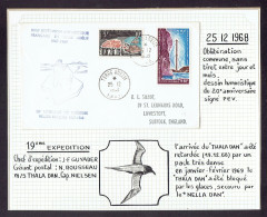 18e Expéd Terre Adélie - Enveloppe Illustrée D'un Dessin Pour Le 20e Anniversaire - Signé Au Tampon PEV - 25/12/68 - TB - Covers & Documents