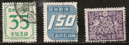 Japon 1946-1947 N° Y&T : 368,370 Et 372 Obl. - Used Stamps