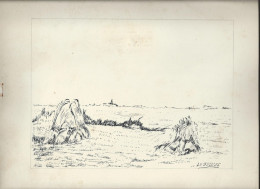 Art & Antiquités > Tableaux Les Gerbes Veritable Dessin Encre Original   De Bernard Le Beguec - Dessins