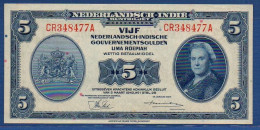 NETHERLANDS INDIES  - P.113 – 5 Gulden L.02.03.1943 AUNC-, S/n CR348477A - Indie Olandesi