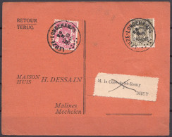 RARE ! Imprimé De Malines Au Curé De DHUY  Thonet ( + Cachet LEUZE LONGCHAMPS 1946 ) - Preo Déplacé V 548 + 550 - Typografisch 1936-51 (Klein Staatswapen)