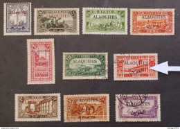 ALAOUITES SYRIE سوريا SYRIA 1925 STAMPS OF SYRIA OF 1925 OVERPRINT CAT YVERT N 22..32 ERROR N 28 1,50 P OVERPRINT BLACK - Used Stamps