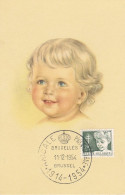 Carte Maximum Belgique 1954 955 Tête Visage  D'enfant Timbre Antituberculeux - 1951-1960