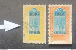 COLONIE FRANCE 1940 TIMBRES DE HAUT-SENEGAL OVERPRINT SOUDAN FRANCAIS CAT YVERT N 40 COLOR ERROR NO ORANGE BUT YELLOW - Gebruikt