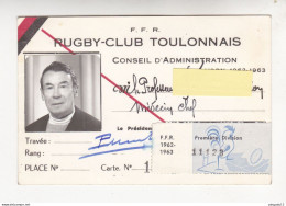 Au Plus Rapide FFR Fédération Française Rugby Carte Conseil Administration Rugby Club Toulonnais RCT Toulon - Rugby