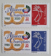 CAGOU PERSONNALISE LOGO ALLIANCE CHAMPLAIN 2020 OPT 2016 EXTRAIT D'UNE FEUILLE DE 20 TIMBRES TB - Neufs