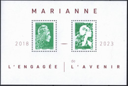 FRANCE 2024 -  Bloc Feuillet  LETTRE VERTE - MARIANNE L'ENGAGEE 2018 / MARIANNE DE L'AVENIR 2023 - BLOC YT 158 Neuf ** - 2023-... Marianne De L’avenir