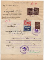 1937. KINGDOM OF YUGOSLAVIA,SERBIA,SOMBOR,4 DUNAVSKA BANOVINA REVENUE STAMPS,SOMBOR REGIONAL COURT CERTIFICATE - Lettres & Documents