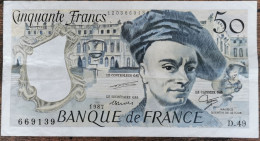 Billet 50 Francs QUENTIN DE LA TOUR 1987 France D.49 - 50 F 1976-1992 ''Quentin De La Tour''